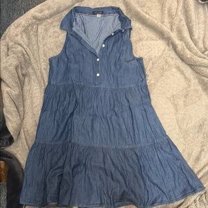 Sleeveless Blue Denim Dress